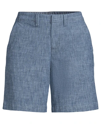 Lands' End Petite Classic 7" Chambray Shorts