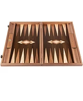 We Games Luxury Walnut Tree-Trunk Backgammon Set - 19 inches - Handcrafted in Greece