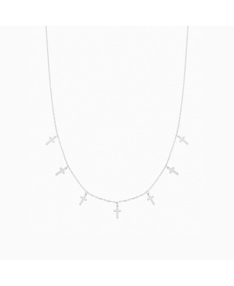 Bearfruit Jewelry Sterling Silver Brianna Cross Necklace, 15"-16"