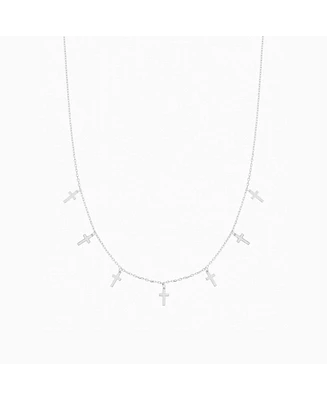 Bearfruit Jewelry Sterling Silver Brianna Cross Necklace, 15"-16"