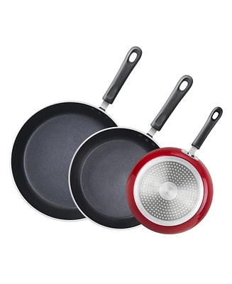 Cook N Home 8, 9.5, and 11-Inch Nonstick Kitchen Cooking Frying Saute Pan Saute Fry Pan Skillet Set,, Marble Red, 3-Piece
