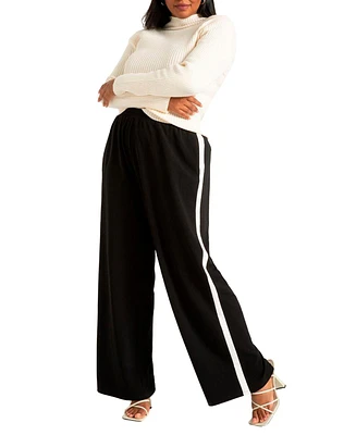 Eloquii Plus Size Wide Leg Pant With Side Stripe