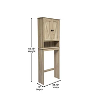 Merrick Lane Delilah Over The Toilet Bathroom Organizer With Shelves And Magnetic Closure Doors