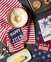 Design Imports Patriotic Dish Towel Set 18x28", Decorative Kitchen Towels, Red White Boom, 3 Count