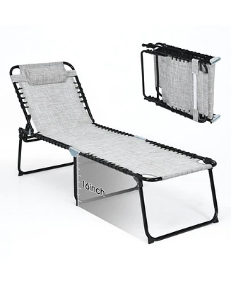 Inolait Sugift Foldable Recline Lounge Chair with Adjustable Backrest and Footrest