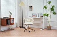 Adjustable Swivel Office Desk Chair - Beige