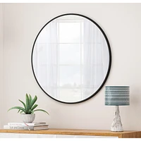 Streamdale Furniture 36" Black Circular Mirror for Bathroom & Bedroom Decor