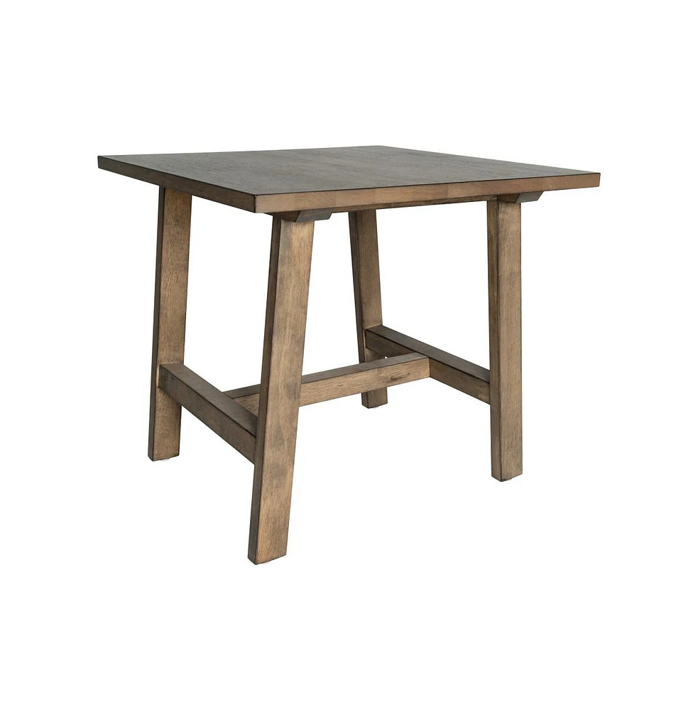 Merrick Lane Mabel Farmhouse Trestle End Table, Solid Wood Rustic Accent Table