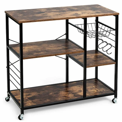 Sugift Rolling Industrial Kitchen Baker's Storage Shelf