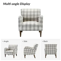 Rossella Contemporary and Classic Armchair with Solid Wood Legs