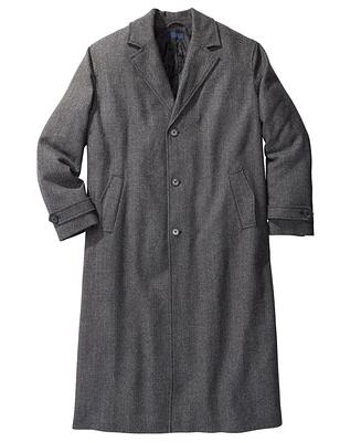 KingSize Big & Tall Wool-Blend Long Overcoat
