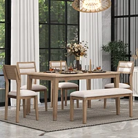 Streamdale Furniture Classic And Traditional Style 6 - Piece Dining Set, Includes Dining Table, 4 Upholstered Chair