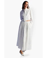 Nocturne Women's Long Skirt with Stone Embroidery