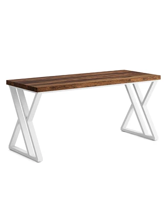 Tribesigns Writing Computer Desk, 55 inch Heavy Duty Study Desk with Z-Shaped Metal Leg, Modern Simple Home Office
