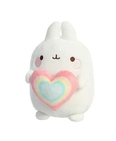 Aurora Small Rainbow Heart Molang Playful Plush Toy White 6"