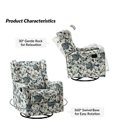 Yaffa Floral Swivel Gliders Manual Recliner