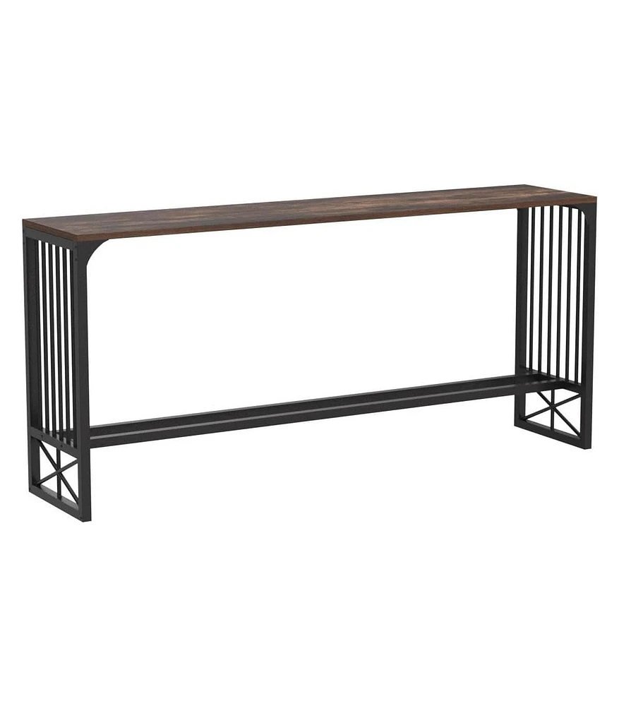 Tribesigns Extra Long Console Table Behind Sofa Couch, 70.9 inch Narrow Entryway Hallway Table Rustic Industrial Sofa Pub Table for Living Room