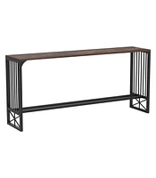 Tribesigns Extra Long Console Table Behind Sofa Couch, 70.9 inch Narrow Entryway Hallway Table Rustic Industrial Sofa Pub Table for Living Room