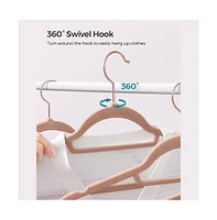 Slickblue Velvet Hangers, Non-slip Clothes Hanger with Swivel Hook, For Coat, Shirt, Trousers, 50 Pieces