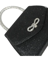 Club Rochelier Ladies' Evening Bag with Glitter Handle and Bow