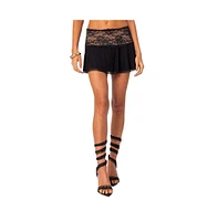 Edikted Women's Mesh & Lace Mini Skirt