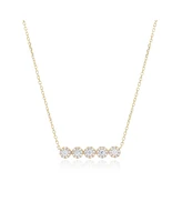 The Lovery Round Diamond Halo Bar Necklace