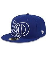 New Era Men's Royal Los Angeles Dodgers Game Day Overlap 59FIFTY Fitted Hat