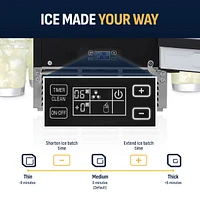 Newair 15" Undercounter 80 lbs. Daily Clear Ice Cube Maker Machine, Built-in or Freestanding Design, 40 Cubes ready in 15-30 Mins, Fingerprint Resista