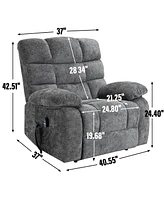 Simplie Fun Grey Dual Motor Power Lift Recliner, 350lb Capacity