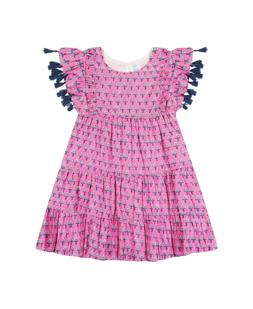 Mer St. Barth Little Girls Sophie Tassel Dress Fuchsia Booti