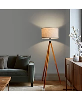 Brightech Eden 58" Led Traditional Tripod Floor Lamp with Fabric Drum Shade