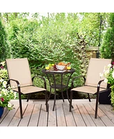 Sugift 2 Pieces Patio Outdoor Dining Chair with Armrest