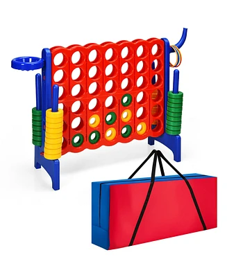 Costway 2 Pcs Giant 4 A Row Jumbo 4-to-Score Game Set W/Storage Carrying Bag for Kids Adult