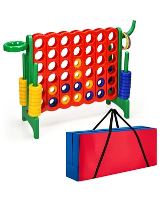 Costway 2 Pcs Giant 4 A Row Jumbo 4-to-Score Game Set W/Storage Carrying Bag for Kids Adult