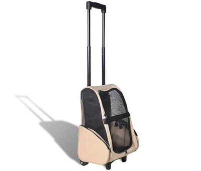 vidaXL Foldable Multipurpose Pet Trolley Beige