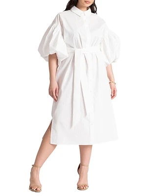 Eloquii Plus Balloon Sleeve Shirt Dress