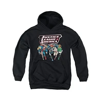 Justice League Boys of America Youth Charging Pull Over Hoodie / Hooded Sweatshirt