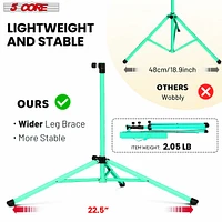 5 Core Sheet Music Stand Green Portable Foldable Music Note Holder • Height Adjustable Tripod Stands - Mus Fld Gr