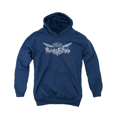 Justice League Boys of America Youth Justice Wings Pull Over Hoodie / Hooded Sweatshirt