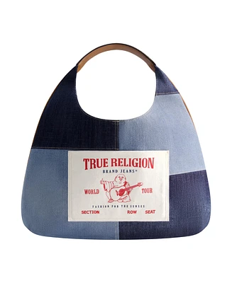 True Religion Patchwork Denim Large Hobo