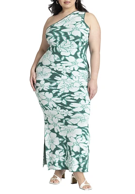 Eloquii Plus Intarsia One Shoulder Dress With Slits