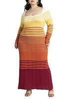 Eloquii Plus Crochet Multicolor Maxi Dress