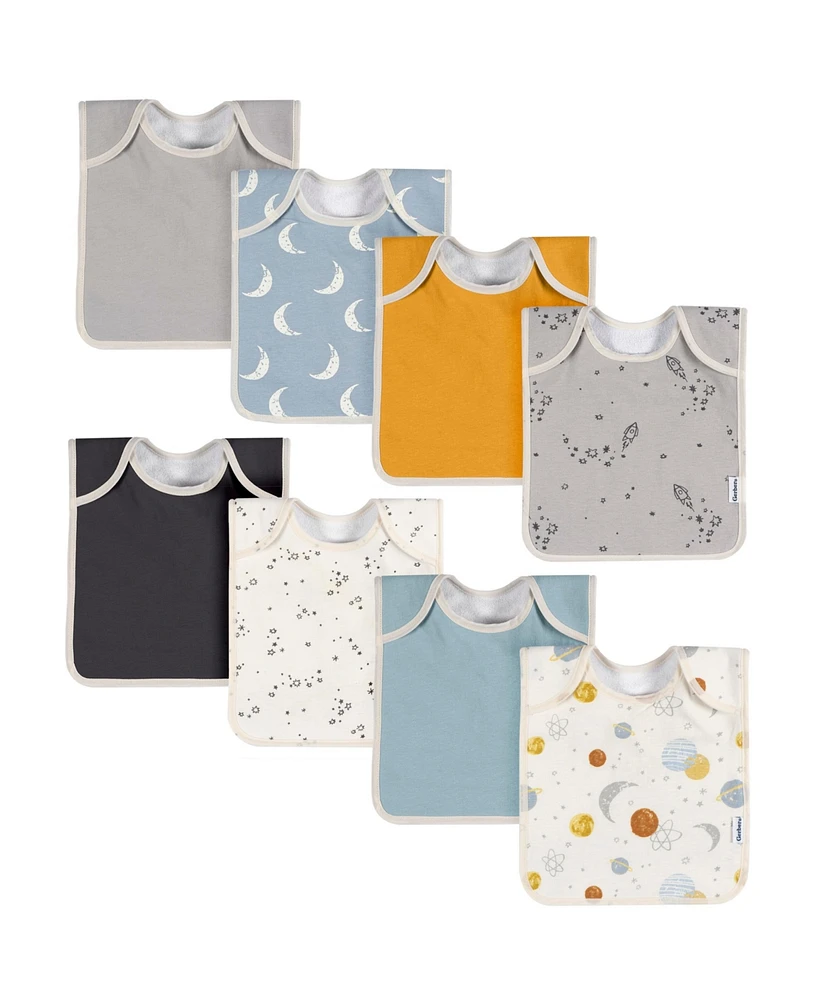 Gerber Baby Boys Multi Blue Grey Lap Shoulder Bibs, 8-pack - Assorted Pre