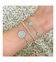 The Lovery Braided Matte Herringbone Bracelet 14K Gold