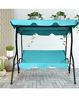 Vebreda 3 Seat Outdoor Patio Canopy Swing with Cushioned Steel Frame