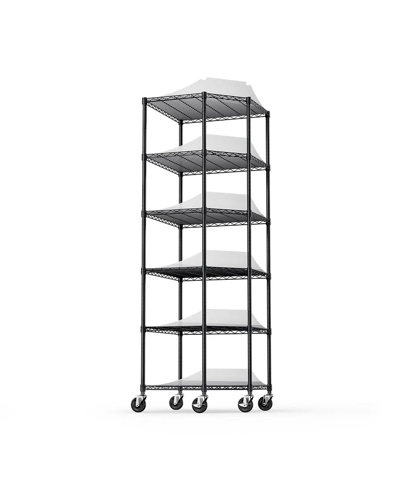 Simplie Fun Corner Wire Shelf Rack with Wheels