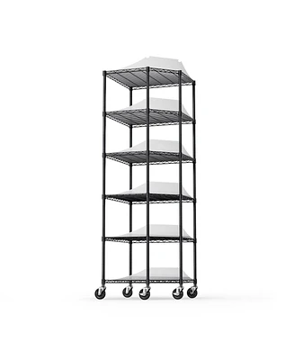 Simplie Fun Corner Wire Shelf Rack with Wheels