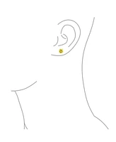 Bling Jewelry 2CTSolitaire Round Canary Yellow Cz Stud Earrings For Women Gold Plated Sterling Silver Screw Back 8MM