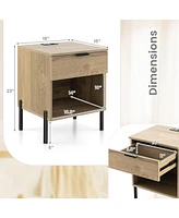 Sugift Modern Nightstand with Charging Station