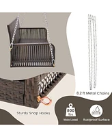 Sugift 2-Person Outdoor Wicker Porch Swing with Seat and Back Cushions